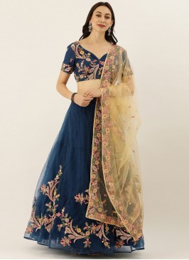 Net Blue Lehenga Choli