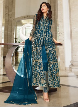 Net Blue Salwar Suit