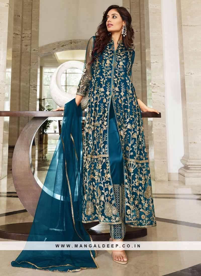 Linen Cotton Fabric Sky Blue Color Attractive Salwar Suit