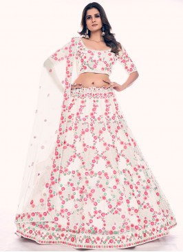 Net Designer Lehenga Choli in Off White