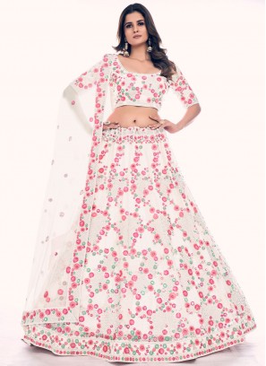 Net Designer Lehenga Choli in Off White