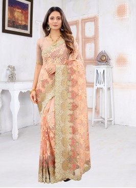 Net Designer Saree in Cream