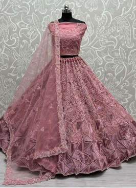 Net Fancy Pink Trendy Lehenga Choli