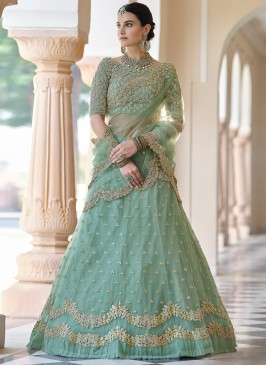 Net Green Bollywood Lehenga Choli