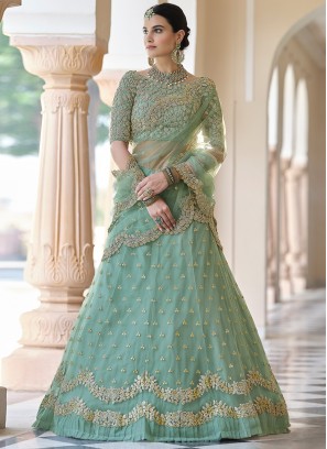 Net Green Bollywood Lehenga Choli