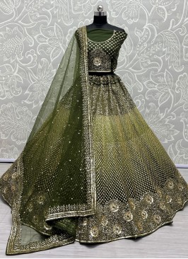 Net Green Lehenga Choli