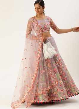 Net Lavender Lehenga Choli