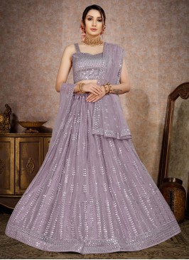 Net Lehenga Choli in Mauve 