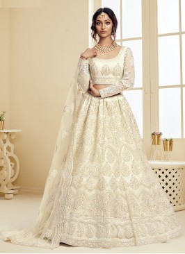 Net Off White Lehenga Choli