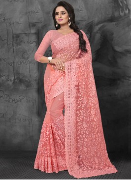 Net Pink Classic Saree