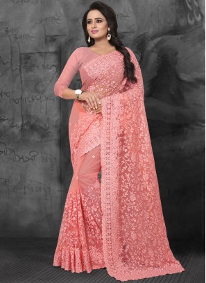 Net Pink Classic Saree