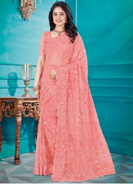 Net Pink Classic Saree