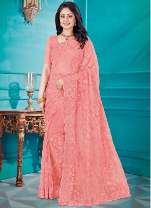 Net Pink Classic Saree