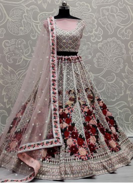 Net Pink Lehenga Choli