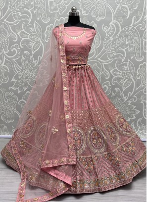 Net Pink Lehenga Choli