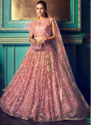 Net Pink Trendy Lehenga Choli