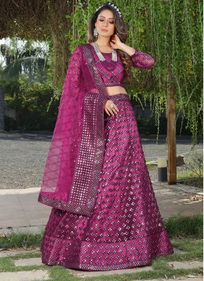 Net Purple Designer Lehenga Choli