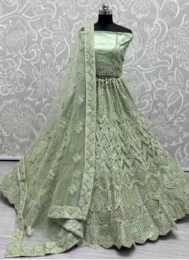 Net Sea Green Designer Lehenga Choli