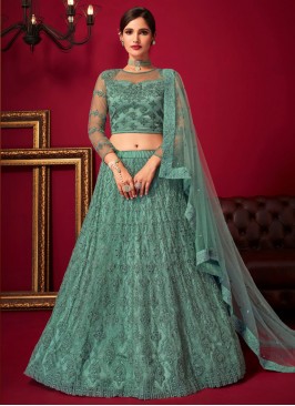 Net Sea Green Designer Lehenga Choli