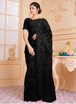 Net Trendy Saree in Black