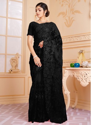 Net Trendy Saree in Black