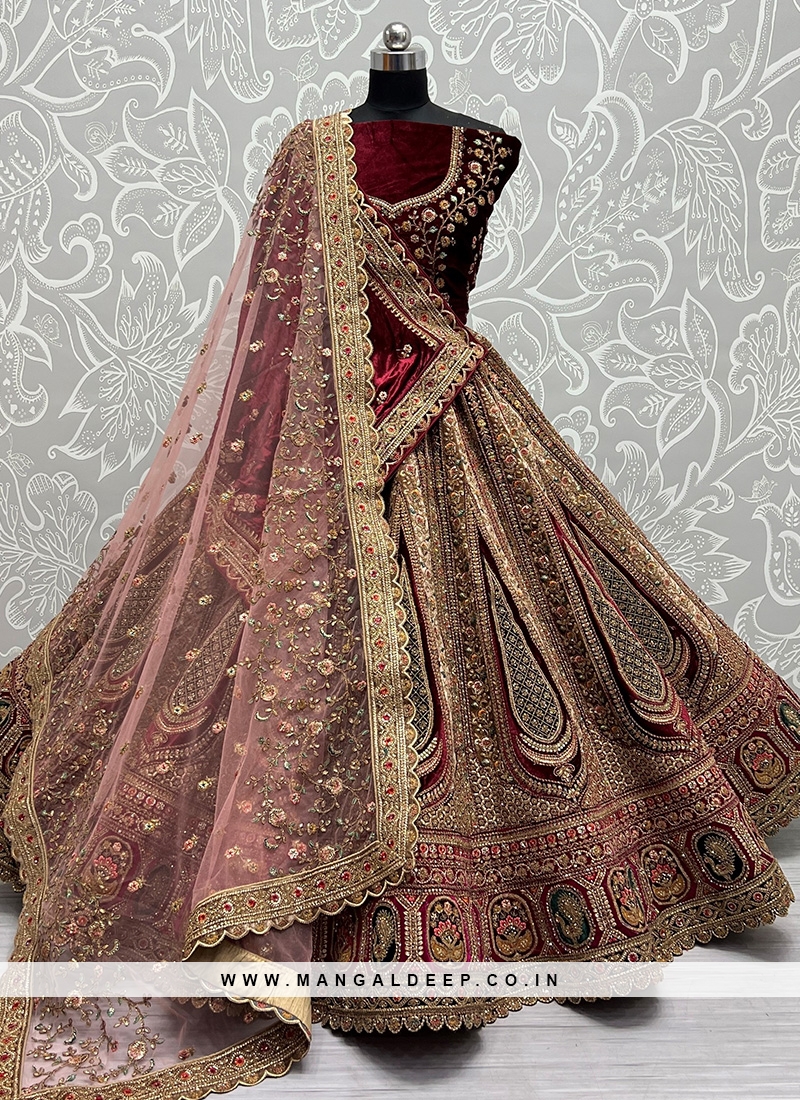 New and Unique Beige Wedding Lehenga Choli with Intricate