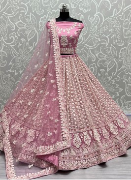 New and Unique Flamingo Wedding Lehenga Choli with Intricate Embellishments.