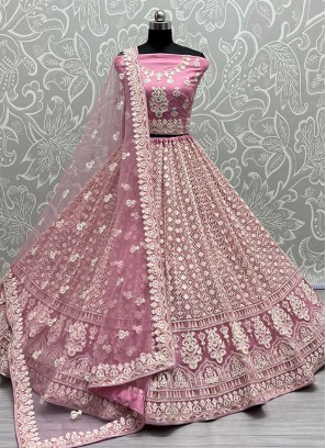 New and Unique Flamingo Wedding Lehenga Choli with Intricate Embellishments.