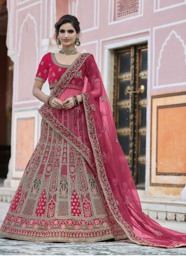 New Pink Color Embroidered Bridal Lehenga