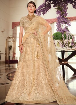 Nice Beige Net Lehenga Choli