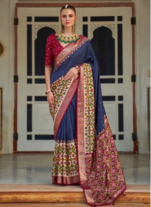 Nice Blue Ceremonial Designer Saree