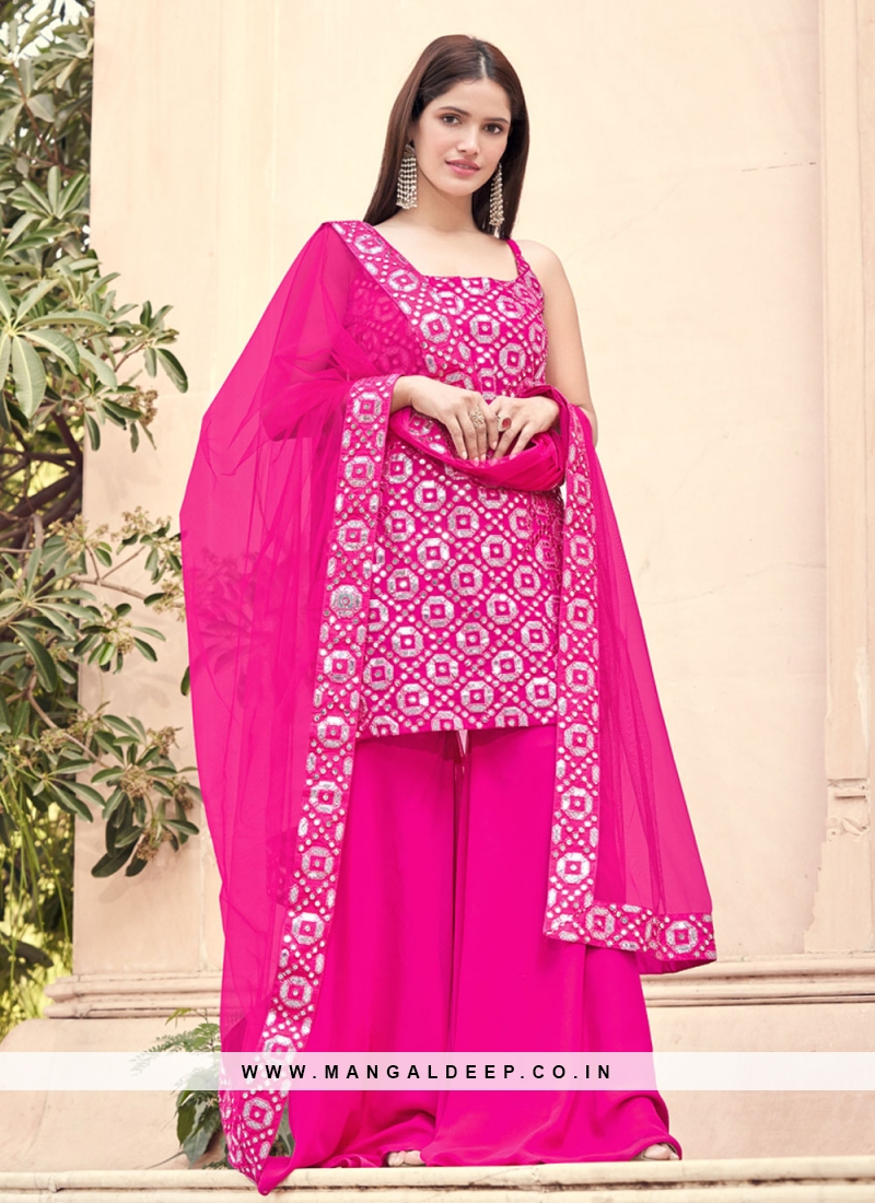 Nice Fancy Hot Pink Designer Pakistani Suit 