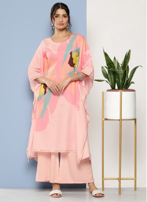 Nice Peach Party Designer Kurti