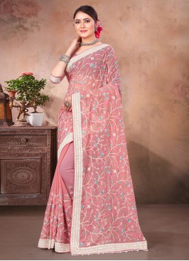 Nice Pink Festival Trendy Saree