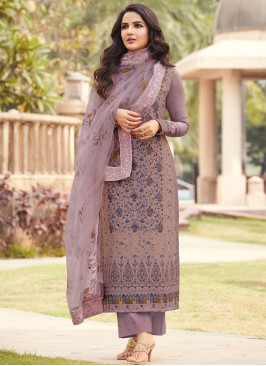 Nice Viscose Mauve  Meenakari Long Length Pakistani Suit