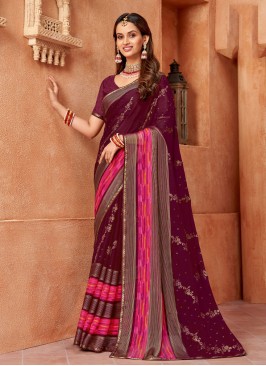 Noble Printed Purple Trendy Saree