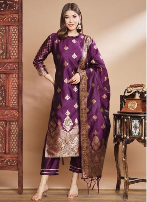 Observable Cotton Silk Woven Trendy Salwar Kameez