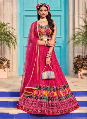 Observable Fuchsia Chinon Readymade Lehenga Choli