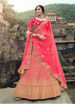 Observable Resham Satin Lehenga Choli