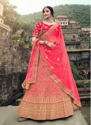 Observable Resham Satin Lehenga Choli