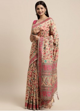 Observable Woven Beige Classic Saree