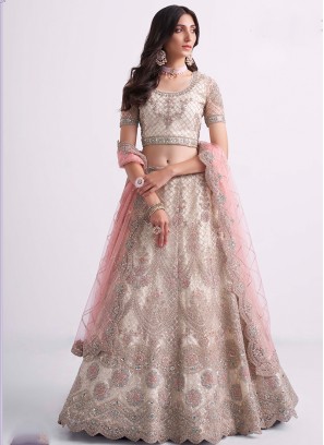 Off white Color thread & Sequins Embroidered Lehenga Choli