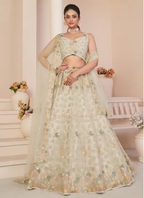 Off White Color Trendy Lehenga Choli