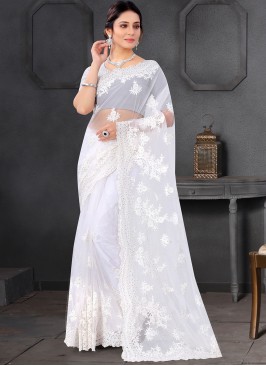 Off White Color Trendy Saree