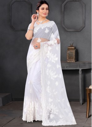 Off White Color Trendy Saree