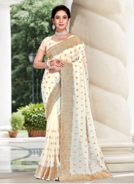 Off White Festival Trendy Saree