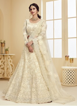 Off White Net Lehenga Choli