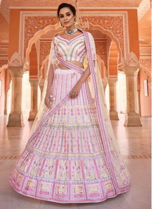 Off White Organza Lehenga Choli