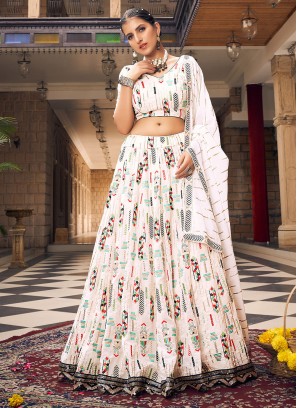 Off White Sangeet Readymade Lehenga Choli