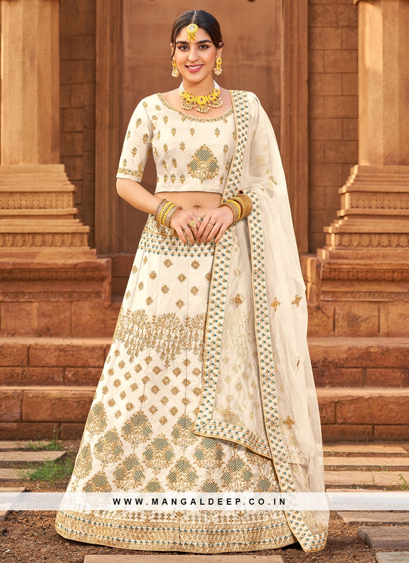 Buy Off White Lehenga Choli Online at Best Price: IndianClothStore.com